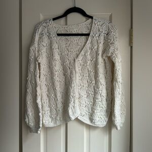 Sezane Annette Crochet Sweater